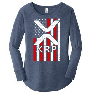 XRP Cryptocurrency USA American Flag Women's Perfect Tri Tunic Long Sleeve Shirt