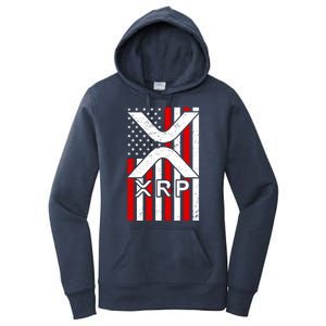 XRP Cryptocurrency USA American Flag Women's Pullover Hoodie