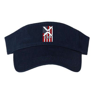 XRP Cryptocurrency USA American Flag Valucap Bio-Washed Visor