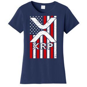 XRP Cryptocurrency USA American Flag Women's T-Shirt