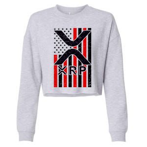 XRP Cryptocurrency USA American Flag Cropped Pullover Crew