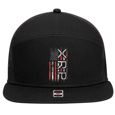 Xrp Crypto Xrp Cryptocurrency American Flag Xrp 7 Panel Mesh Trucker Snapback Hat