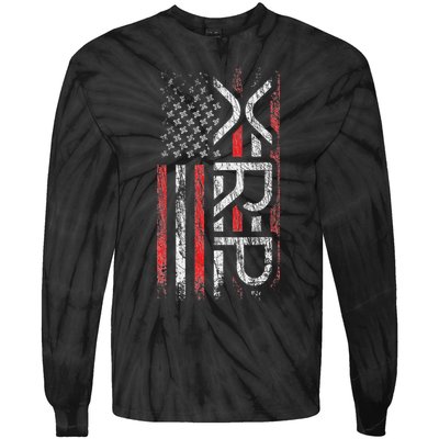 Xrp Crypto Xrp Cryptocurrency American Flag Xrp Tie-Dye Long Sleeve Shirt