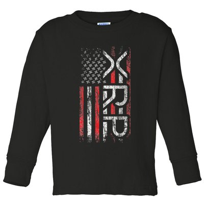 Xrp Crypto Xrp Cryptocurrency American Flag Xrp Toddler Long Sleeve Shirt