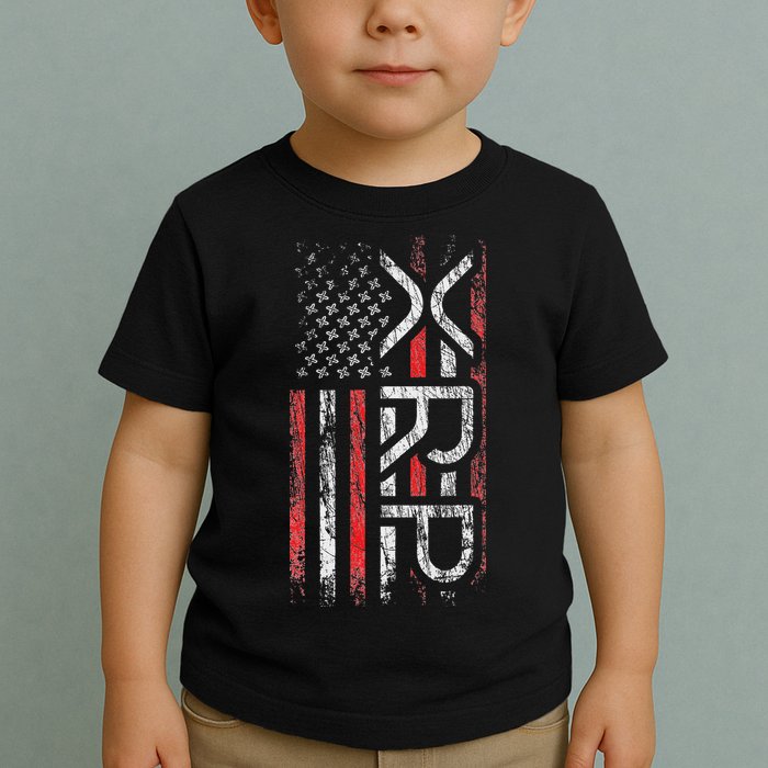 Xrp Crypto Xrp Cryptocurrency American Flag Xrp Toddler T-Shirt