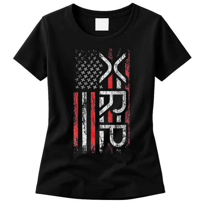 Xrp Crypto Xrp Cryptocurrency American Flag Xrp Womens T-Shirt