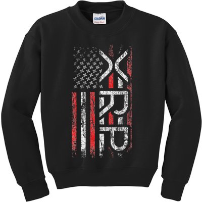 Xrp Crypto Xrp Cryptocurrency American Flag Xrp Kids Sweatshirt
