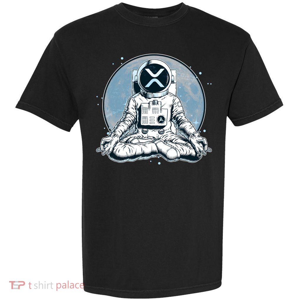 XRP Cryptocurrency Yoga Astronaut Moon Garment-Dyed Heavyweight T-Shirt