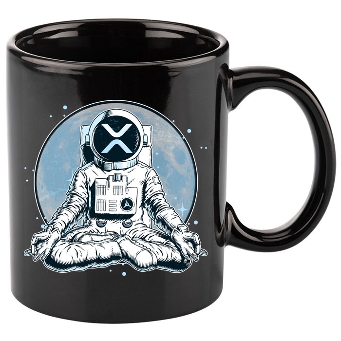 XRP Cryptocurrency Yoga Astronaut Moon 11oz C Handle Ceramic Mug