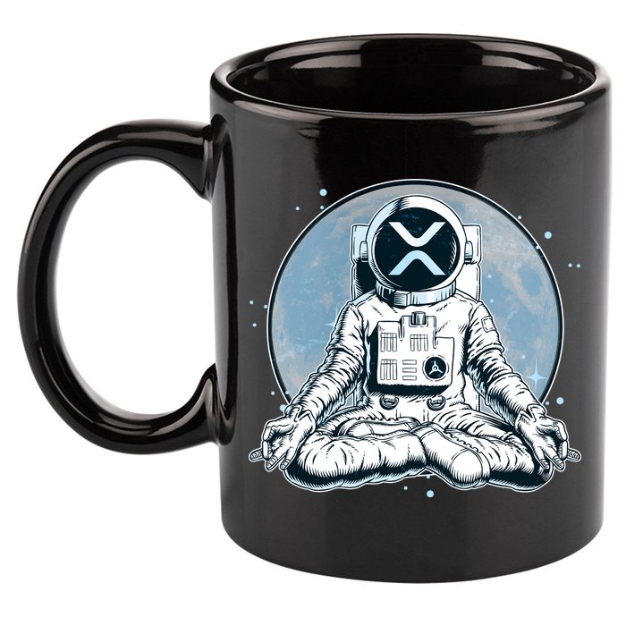 XRP Cryptocurrency Yoga Astronaut Moon 11oz C Handle Ceramic Mug