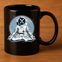 XRP Cryptocurrency Yoga Astronaut Moon 11oz C Handle Ceramic Mug