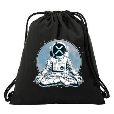 XRP Cryptocurrency Yoga Astronaut Moon Drawstring Bag