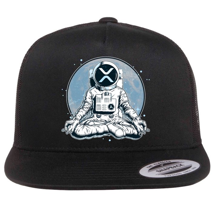 XRP Cryptocurrency Yoga Astronaut Moon Flatbill Hat