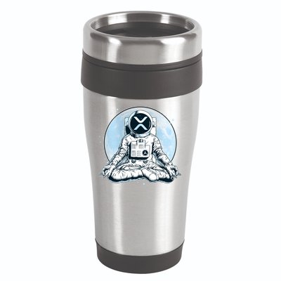 XRP Cryptocurrency Yoga Astronaut Moon 16oz Travel Tumbler
