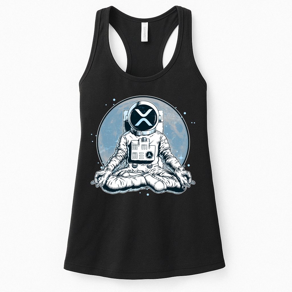 XRP Cryptocurrency Yoga Astronaut Moon Womens Tank Top
