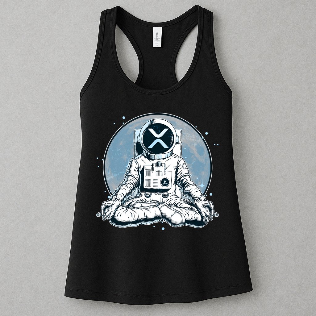 XRP Cryptocurrency Yoga Astronaut Moon Womens Tank Top