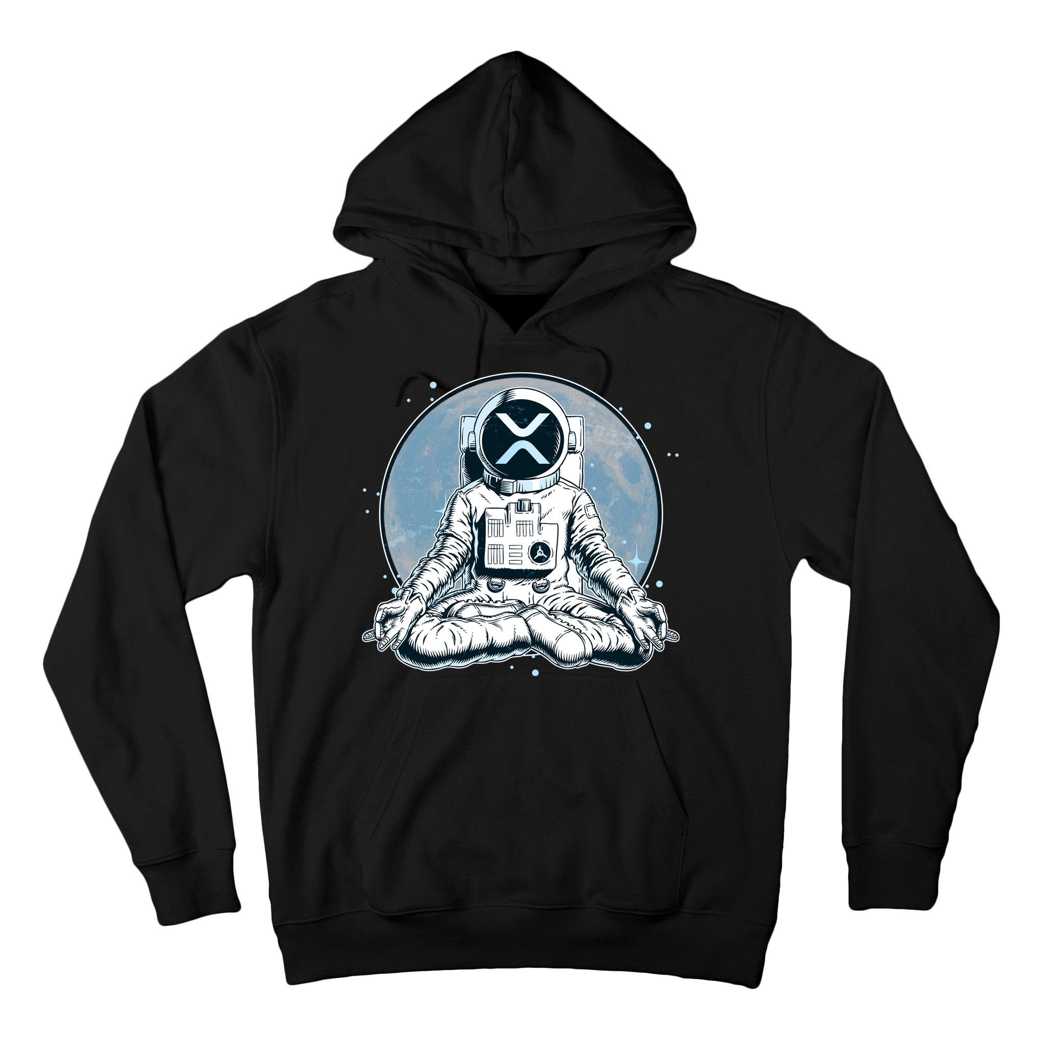 XRP Cryptocurrency Yoga Astronaut Moon Tall Hoodie