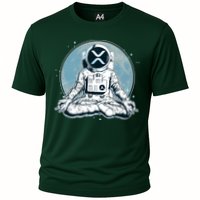 XRP Cryptocurrency Yoga Astronaut Moon Cooling Performance Crew T-Shirt