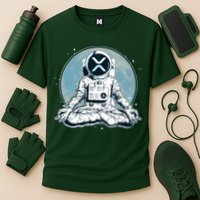 XRP Cryptocurrency Yoga Astronaut Moon Cooling Performance Crew T-Shirt