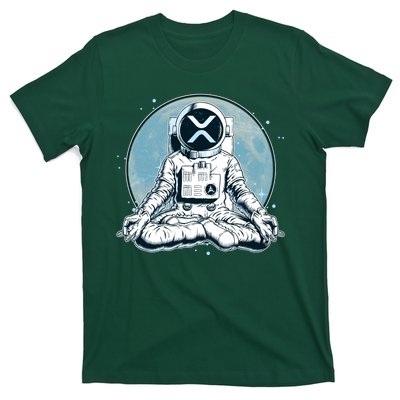 XRP Cryptocurrency Yoga Astronaut Moon T-Shirt