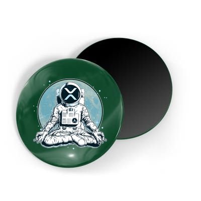 XRP Cryptocurrency Yoga Astronaut Moon Magnet