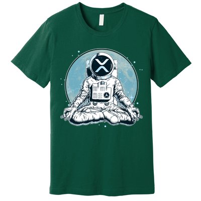 XRP Cryptocurrency Yoga Astronaut Moon Premium T-Shirt