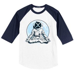 XRP Cryptocurrency Yoga Astronaut Moon Baseball Sleeve Shirt