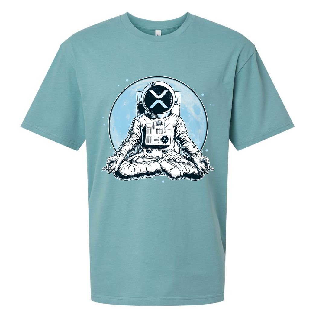 XRP Cryptocurrency Yoga Astronaut Moon Sueded Cloud Jersey T-Shirt