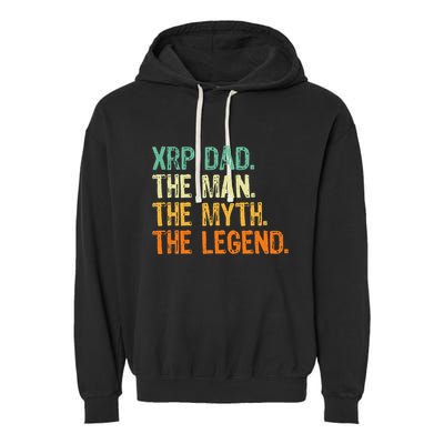 Xrp Dad Crypto Merchandise Man Myth Legend Garment-Dyed Fleece Hoodie
