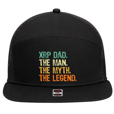 Xrp Dad Crypto Merchandise Man Myth Legend 7 Panel Mesh Trucker Snapback Hat