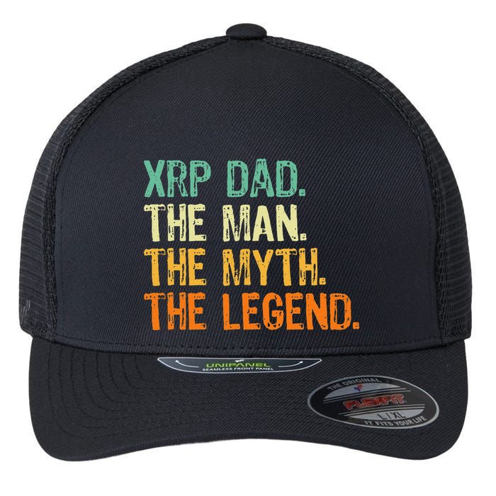 Xrp Dad Crypto Merchandise Man Myth Legend Flexfit Unipanel Trucker Cap