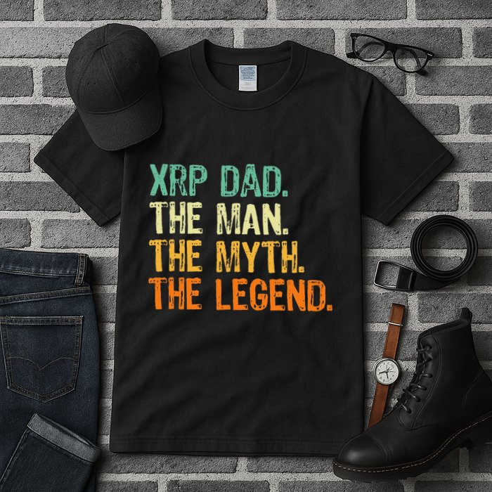 Xrp Dad Crypto Merchandise Man Myth Legend Tall T-Shirt