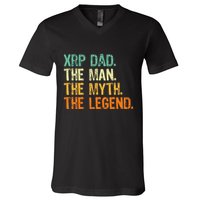 Xrp Dad Crypto Merchandise Man Myth Legend V-Neck T-Shirt