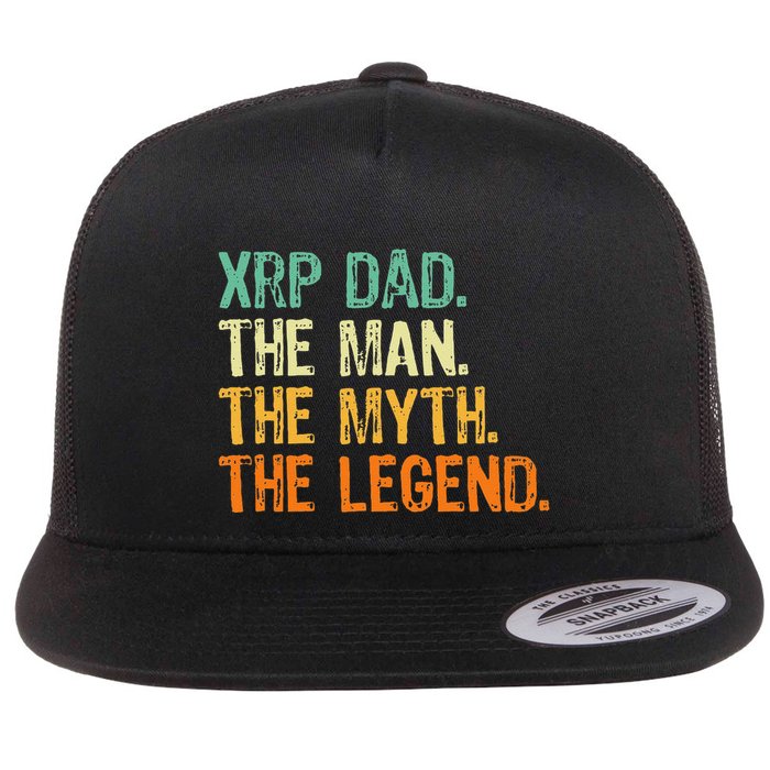 Xrp Dad Crypto Merchandise Man Myth Legend Flat Bill Trucker Hat