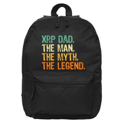 Xrp Dad Crypto Merchandise Man Myth Legend 16 in Basic Backpack