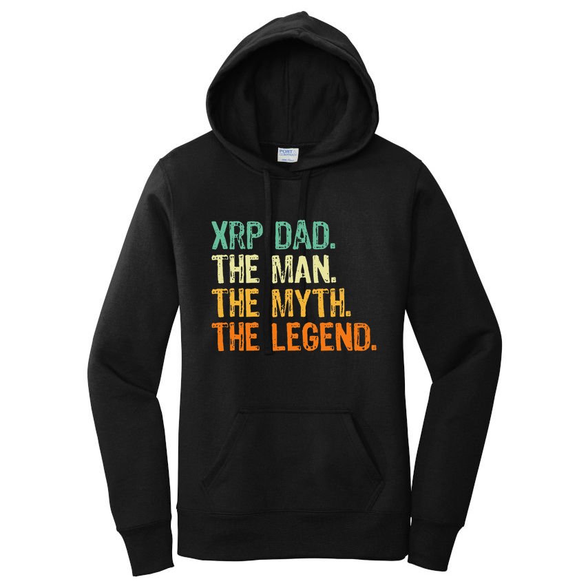 Xrp Dad Crypto Merchandise Man Myth Legend Women's Pullover Hoodie