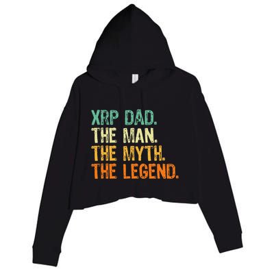 Xrp Dad Crypto Merchandise Man Myth Legend Crop Fleece Hoodie
