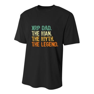 Xrp Dad Crypto Merchandise Man Myth Legend Youth Performance Sprint T-Shirt