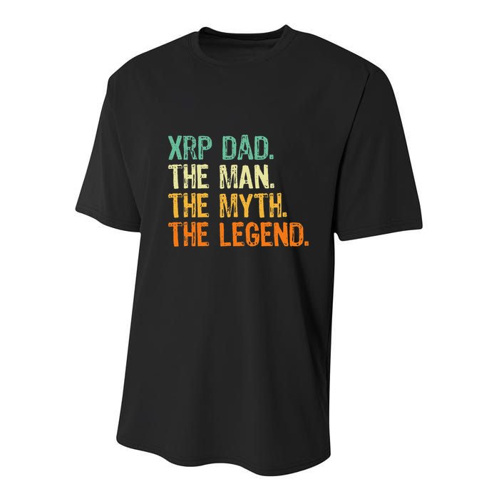 Xrp Dad Crypto Merchandise Man Myth Legend Youth Performance Sprint T-Shirt