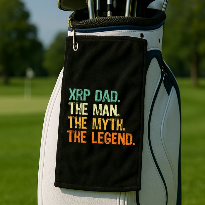Xrp Dad Crypto Merchandise Man Myth Legend Golf Towel