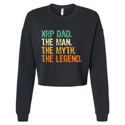 Xrp Dad Crypto Merchandise Man Myth Legend Cropped Pullover Crew