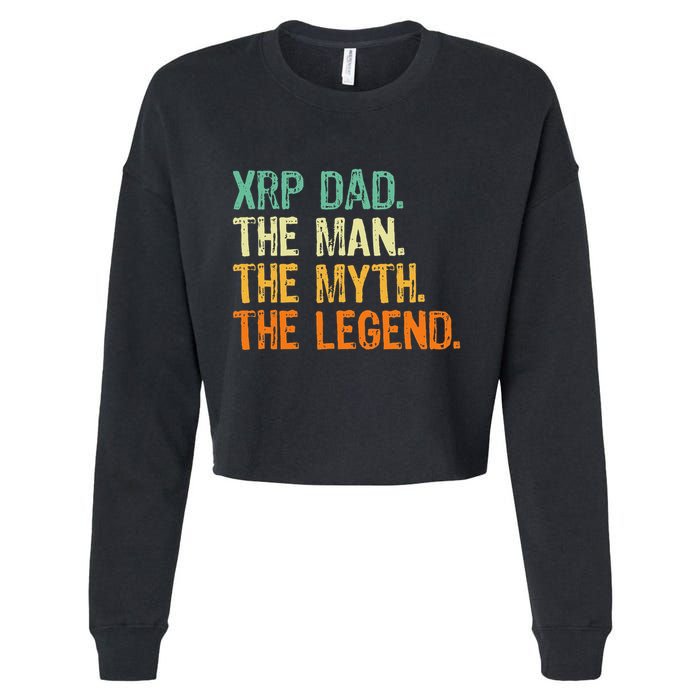 Xrp Dad Crypto Merchandise Man Myth Legend Cropped Pullover Crew