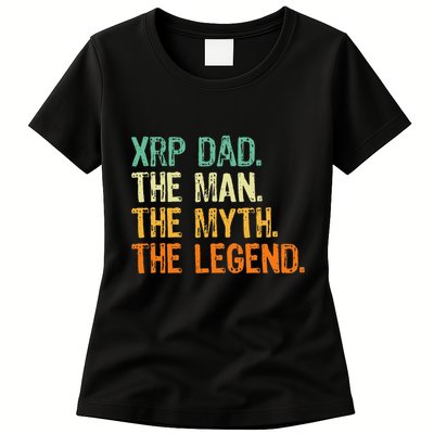 Xrp Dad Crypto Merchandise Man Myth Legend Womens T-Shirt