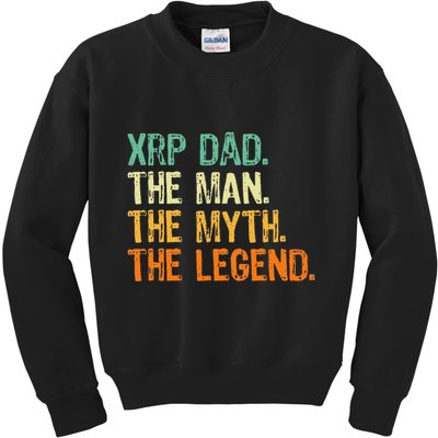Xrp Dad Crypto Merchandise Man Myth Legend Kids Sweatshirt