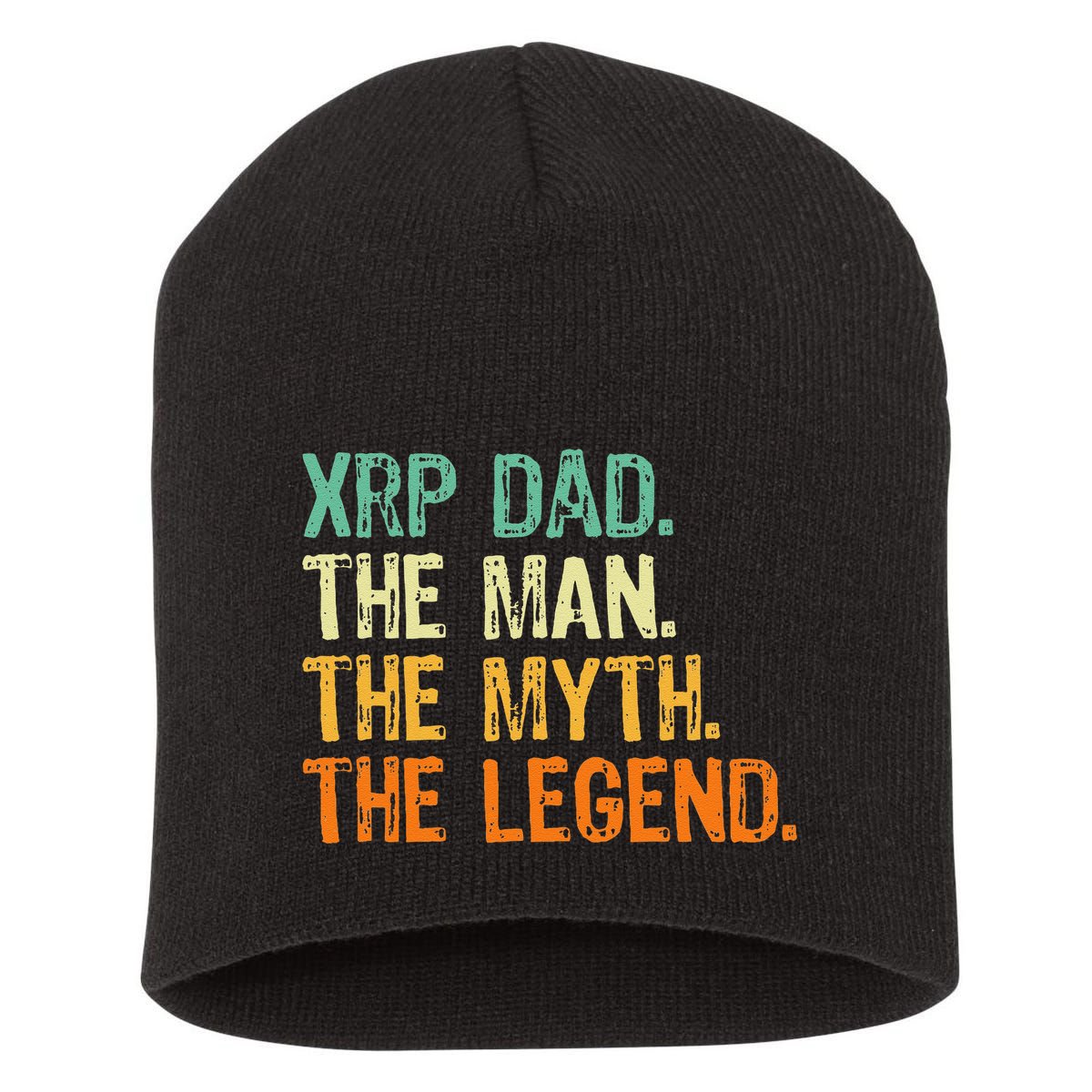 Xrp Dad Crypto Merchandise Man Myth Legend Short Acrylic Beanie