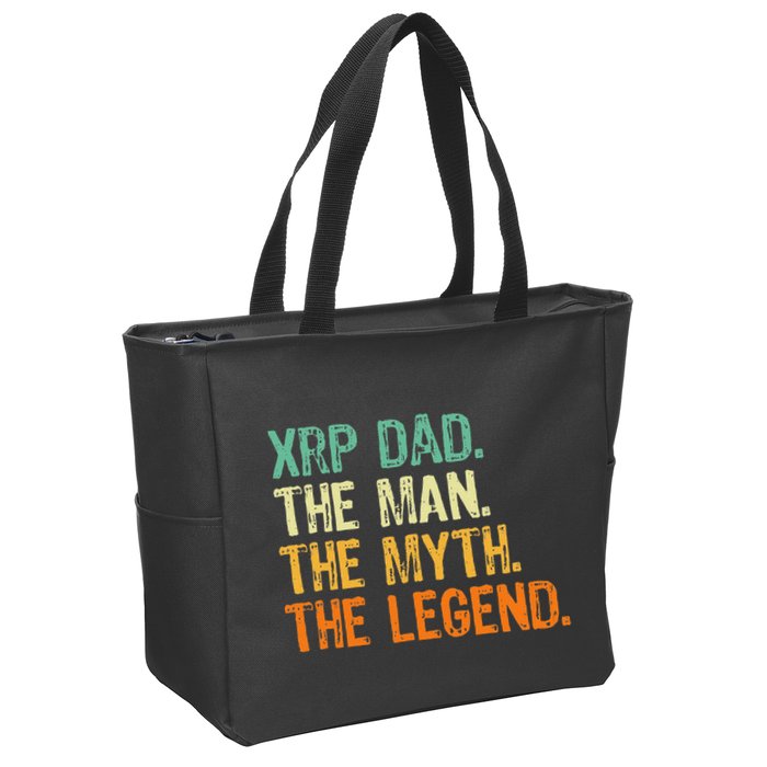 Xrp Dad Crypto Merchandise Man Myth Legend Zip Tote Bag