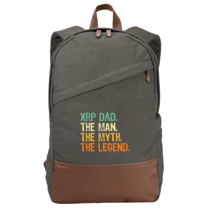 Xrp Dad Crypto Merchandise Man Myth Legend Cotton Canvas Backpack