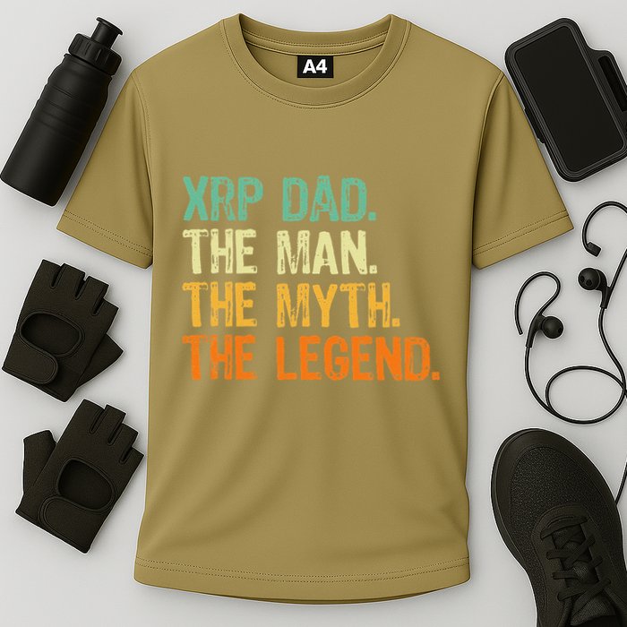 Xrp Dad Crypto Merchandise Man Myth Legend Performance Shirt