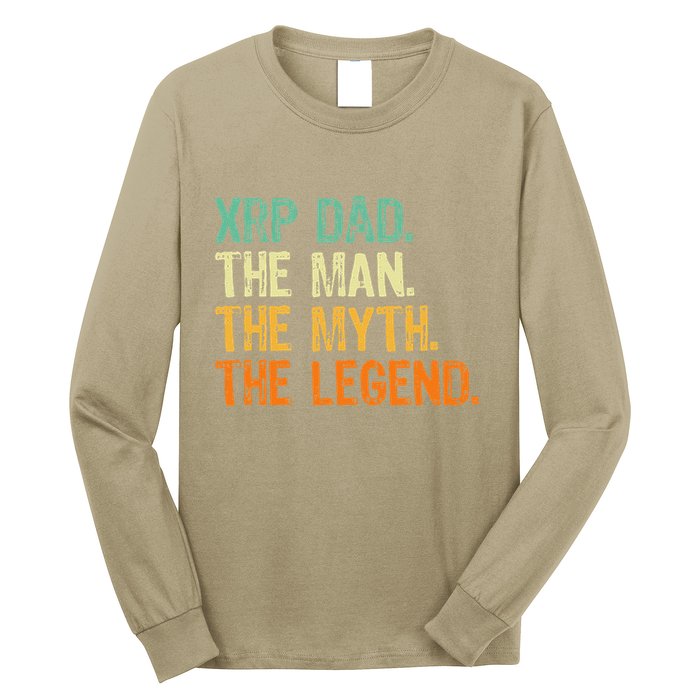 Xrp Dad Crypto Merchandise Man Myth Legend Long Sleeve Shirt