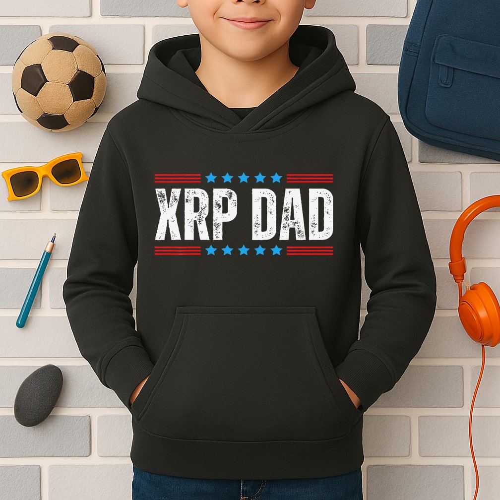 Xrp Dad Crypto Merchandise Kids Hoodie